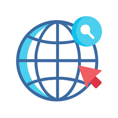 Poster - Globe with Pointer Icon Representing Global Business and International Market Reach