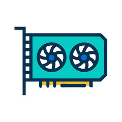 Fototapete - GPU Card Icon Representing Graphics Processing and High-Performance Visual Computing