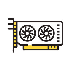 Fototapete - GPU Card Icon Representing Graphics Processing and High-Performance Visual Computing