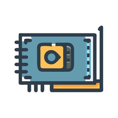 Poster - Graphics Card with Chip Icon Representing Video Processing and GPU Rendering Technology