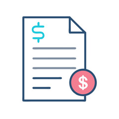 Fototapete - Invoice Document with Download Icon Representing Digital Billing and Online Payment Receipt