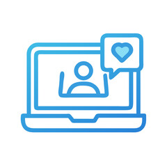 Fototapete - Laptop with User Icon Representing Social Engagement and Online Interaction