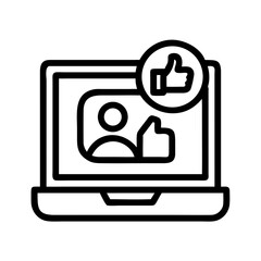 Fototapete - Laptop with User Icon Representing Social Engagement and Online Interaction