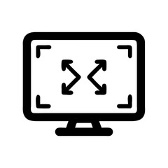 Fototapete - Monitor with Arrows Icon Representing Display Adjustment and Screen Orientation Control