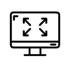 Fototapete - Monitor with Arrows Icon Representing Display Adjustment and Screen Orientation Control