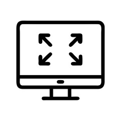 Fototapete - Monitor with Arrows Icon Representing Display Adjustment and Screen Orientation Control