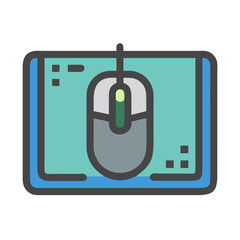 Leinwandbilder - Mouse on Pad Icon Representing Gaming Mousepad and Precision Control Surface