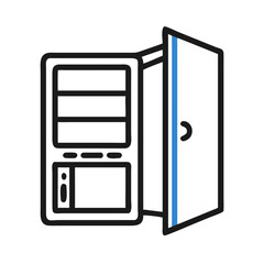 Aufkleber - Open Side Case Icon Representing Computer Tower and Internal Hardware Access