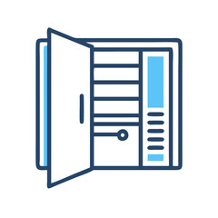 Aufkleber - Open Side Case Icon Representing Computer Tower and Internal Hardware Access