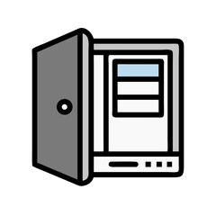 Aufkleber - Open Side Case Icon Representing Computer Tower and Internal Hardware Access