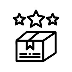 Aufkleber - Package with Star Rating Icon Representing Product Review and Customer Feedback