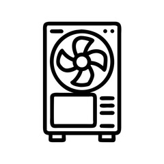 Aufkleber - PC Case with Fan Icon Representing Cooling System and Thermal Management Hardware