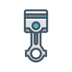 Poster - Piston Icon Representing Engine Component and Internal Combustion Mechanism