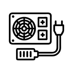 Poster - Power Supply with Cable Icon Representing PSU and Computer Energy Source