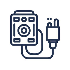 Poster - Power Supply with Cable Icon Representing PSU and Computer Energy Source