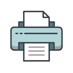 Aufkleber - Printer Icon Representing Document Printing and Office Output Device