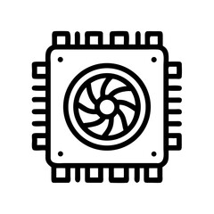 Aufkleber - Processor with Fan Icon Representing CPU Cooling and Thermal Management System