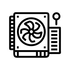 Aufkleber - Processor with Fan Icon Representing CPU Cooling and Thermal Management System