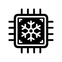 Aufkleber - Processor with Snowflake Icon Representing Chip Cooling and Thermal Management
