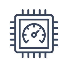Aufkleber - Processor with Speed Gauge Icon Representing CPU Performance and Processing Speed