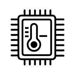 Aufkleber - Processor with Thermometer Icon Representing Heat Monitoring and CPU Temperature Control