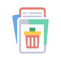 Aufkleber - Recycle Bin Icon Representing Content Deletion and Digital File Removal