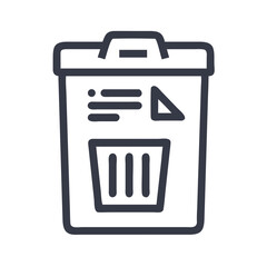Aufkleber - Recycle Bin Icon Representing Content Deletion and Digital File Removal