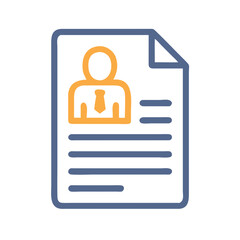 Poster - Resume Page Icon Representing Professional CV and Career Profile Document