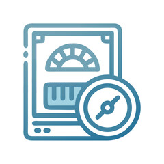 Leinwandbilder - SSD with Speedometer Icon Representing High-Speed Digital Storage Performance