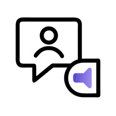 Aufkleber - User with Speech Bubble Icon Representing Video Communication or Online Chat