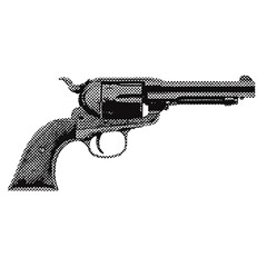 Wall Mural - wild west cowboy gun western vintage halftone grunge vector design element