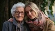 © Chimpanzky  - portrait of grey-haired grandmother and granddaughter