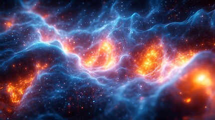 Wall Mural - Dynamic celestial nebulae exhibit vibrant energy.
