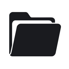 Wall Mural - minimalist folder icon with bold black silhouette and flat design - concept of file management docum