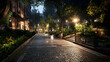 © predator - Rainy Cobblestone Street At Night In European City