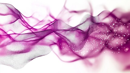 Fototapete - Soft abstract violet background with light waves and tech dots design for modern presentations or digital concepts, Generative AI