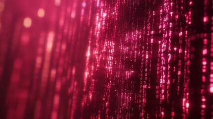 Abstract binary code in red, representing digital technology and innovation.