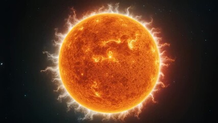 Wall Mural - high-quality video of the sun from space on a dark background