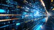 © Akstem - Abstract technology background with flowing data and digital information.