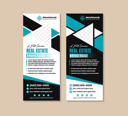 Wall Mural - a full services real estate brokerage agency roll up or pull up banner design template. triangle spa