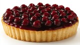 Tart filled with sweet cherries.  A delicious, round, baked dessert