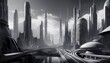 © MHC_Design - beautiful creative futuristic city landscape with the skyscrapers and buildings, city of the future
