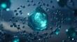 © ryandi - Glowing Crystal with Molecular Structure Abstract Art