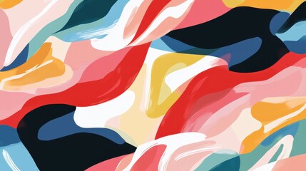 Wall Mural - abstract art featuring colorful flowing brushstrokes