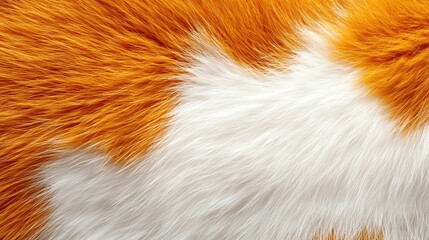 close-up of orange and white cat fur showing a soft texture and color contrast great for pet product