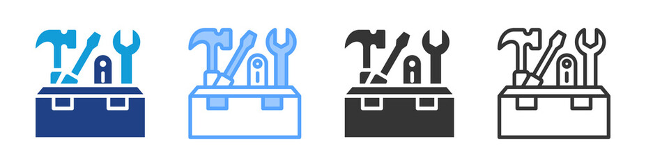 Fototapete - Tools icon set multiple style collection