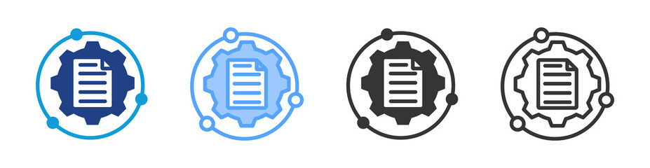 Fototapete - Management System icon set multiple style collection