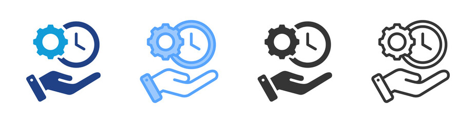 Fototapete - Time Management icon set multiple style collection