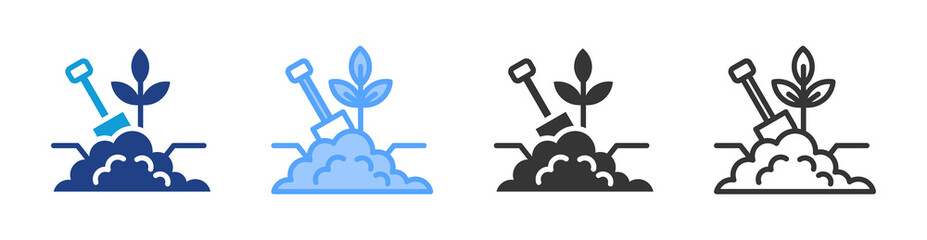 Fototapete - Soil Survey icon set multiple style collection