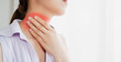 © Ton Photographer4289 - Woman with sore throat inflamed tonsils from influenza symptoms. Healthcare and medical concept